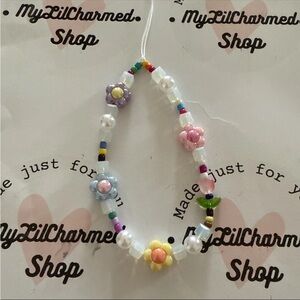 Floral Beaded Phone Charm by MyLilCharmed Shop
